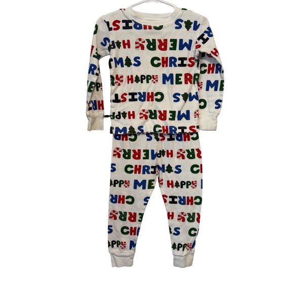 Carters Kids Christmas Pajama Set 2T White/Multicolor Cotton - Picture 1 of 8